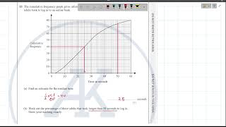 4MA11H2023OctQ13Cumulative frequency [upl. by Larisa]