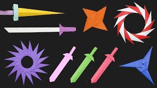 Top 06 Easy Origami Ninja StarSwordKnife  How to make [upl. by Neibart820]