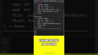 Enumerate Function in Python python coding shorts [upl. by Nylhsoj]