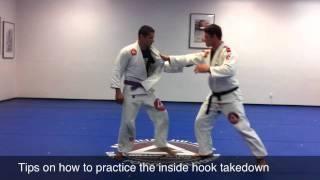 Jiu Jitsu tips On Inside Hook Takedown  Gracie Barra Martial Arts Dana Point CA [upl. by Ikcir980]