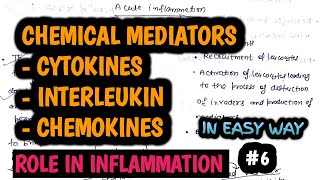 INFLAMMATION Pathology  Chemical Mediators CYTOKINES Interleukins amp Chemokines  Part 6 [upl. by Asilad355]