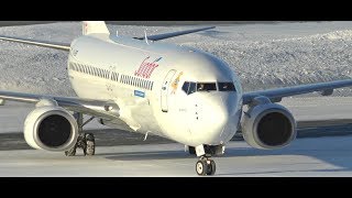 Sundor EL AL Boeing 737800 Landing at Wintry Rovaniemi Airport [upl. by Aneehsak538]