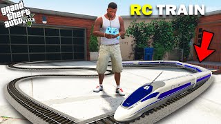 GTA 5  Franklin Trying To Make RC Mini Bullet Train In GTA 5  GTA 5 Mods [upl. by Ecnerwaled]