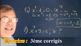 Equation x²  cours et exercices corrigés de Prépa Maths 3ème [upl. by Wey658]