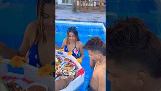 First time kiya floating breakfast 😍 ytshorts sonadey maldives viralvideo ￼ [upl. by Okier]