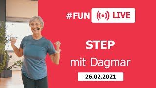 STEP AEROBIC mit Dagmar â€“ LIVE aus dem FunSportZentrum Kornwestheim  26022021 [upl. by Karb]