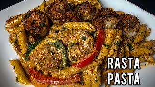 JERK SHRIMP RASTA PASTA RECIPE  HOW TO MAKE PASTA  RASTA PASTA [upl. by Mond525]