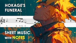 Hokages Funeral  Sheet Music with Easy Notes for Recorder Flute Violin Beginners Tutorial [upl. by Brocklin]