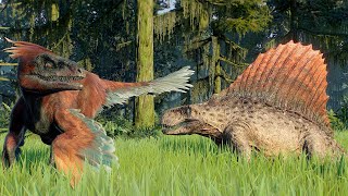 6x DIMETRODON vs 6x PYRORAPTOR JWD DINOSAURS BATTLE  Jurassic World Evolution 2 [upl. by Hollington666]