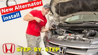 How to install Alternator on a Honda CRV 20132014 Serpentine belt [upl. by Drusus]