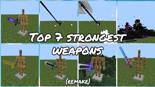 Top 7 Strongest and most powerful swords in minecraft pe  addon [upl. by Zsamot]