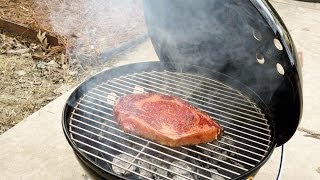 Ribeye Steak on The Smokey Joe Gold How To [upl. by Aihsetan996]