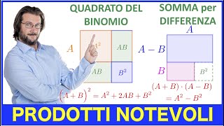 Prodotti notevoli quadrato del binomio somma per differenza [upl. by Adan]