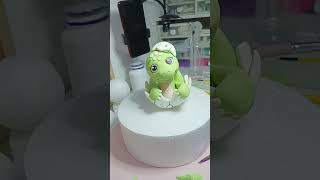 How to make cute dinosaur fondant cake topper tutorial [upl. by Ayanaj770]