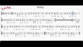 Sailing  Flauto dolce  Note  Spartito  Karaoke  Canto  Instrumental [upl. by Anaeed671]