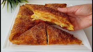 Sadece 2 yufkayla 5 dakikada 8 kişilik börek 👏 İçi yumuşacık dışı çıtır nefis zarf börek👍 [upl. by Teena]