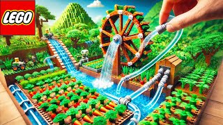 I built a LEGO Water Wheel for a Miniature Farm 🍅 Lego Auto Tech [upl. by Granoff]