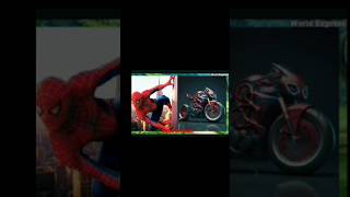 All superheroes with bike on simpa pa pa song ironman spiderman trendingshorts [upl. by Yarg964]