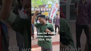 EFLU UNIVERSITY SFI Wins Students union elections 2024 [upl. by Arbmik424]