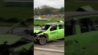 Back to Basics bangers big follow in Grimley raceway 3103 bangerracingcrashes carnage viral 💥 [upl. by Eudo]