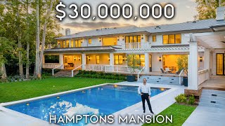 Touring a 30000000 Hamptons Style Mega Mansion in Los Angeles [upl. by Llemej]