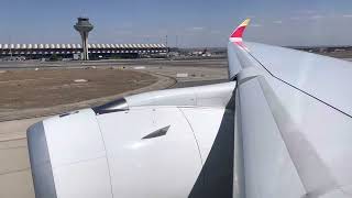 Iberia Airbus A350900 Takeoff from Madrid MAD [upl. by Ingamar]