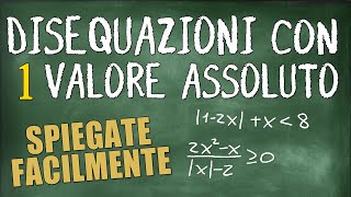 Disequazioni con 1 Valore Assoluto  2 Esercizi Svolti [upl. by Kallman]