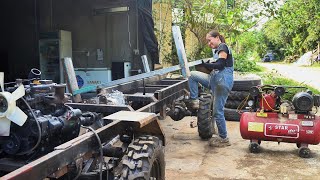 Repair and restore 2axle trucks Load capacity 1900kg part 3 install trunk and fenders [upl. by Jenei739]