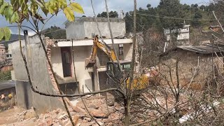 House Demolition part2 Mini Excavator [upl. by Ymaral669]