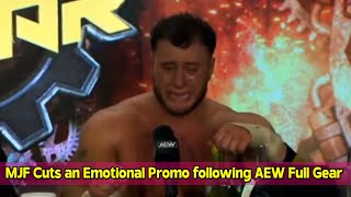 MJF Cuts an Emotional Promo following AEW Full Gear [upl. by Boniface]