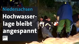 Niedersachsen Hochwasserlage bleibt angespannt  BR24 [upl. by Iroj]