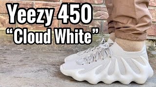 adidas Yeezy 450 “Cloud White” Review amp On Feet [upl. by Donn385]