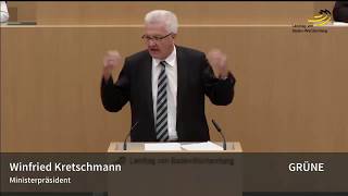 Grüne Winfried Kretschmann quotHerr Meuthen das ist einfach nur schäbigquot [upl. by Maunsell]