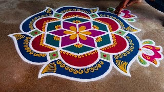 5×3 beautiful rangoli simple design 🙏❤️❤️❤️❤️ [upl. by Ulund]