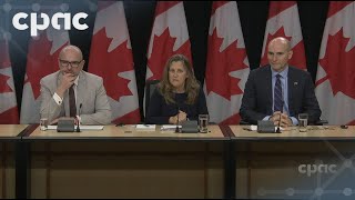 Deputy PM Chrystia Freeland provides economic update – October 22 2024 [upl. by Niltag]