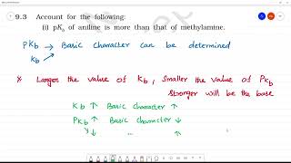 i pKb of aniline is more than that of methylamine [upl. by Berners]