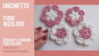 Uncinetto Tutorial Fiore Bicolore Crochet Beautiful Flower Tutorial Ganchillo Flor maisonmariachiara [upl. by Zelig]