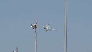 Alenia C27J Spartan Combat Approach Sarajevo Approach tactical landing at Kecskemét Airshow [upl. by Terbecki]