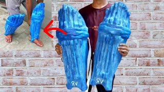 How to make cricket🏏 PADS at home with basic meterials  cricket PADS  RV world [upl. by Aihtnyc996]