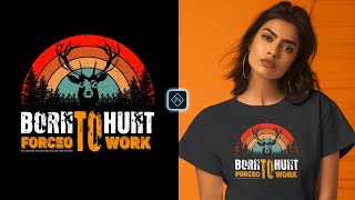 Vintage Hunting TShirt Design for Teepublic in Photoshop Tutorial [upl. by Uund]