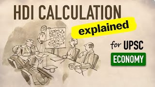 HDI Calculation Method  Human Development Index  Indian Economy for UPSC [upl. by Nomyar]