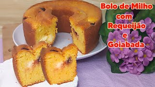 Bolo de Milho com Requeijão e Goiabada que não afunda  Delicioso e Super Fácil de fazer [upl. by Cony562]