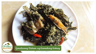 Ginataang Kamoteng Kahoy with Badi dried fish Lutong BICOL [upl. by Annecorinne]