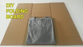 DIY T Shirt Folder  How to make a Flip Folding Board for Clothes from a Cardboard – Tutorial [upl. by Lynnette]