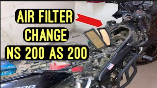 Air Filter Change  Pulsar As 200  Ns 200 Pulsar [upl. by Rednal576]