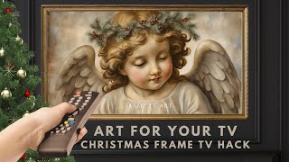 2hr Christmas Angel TV Art Screensaver Gold Framed Frame TV Hack Traditional Christmas Decorating [upl. by Zola]