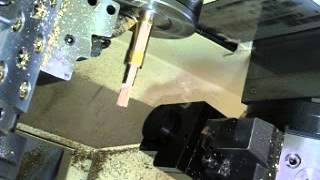 CNC Swiss Hobbing a gear [upl. by Cristi259]