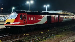 EMR RED HST Power Cars 4327243274 At Sheffield From London ST Pancras To Leeds [upl. by Aicilaanna759]