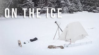 Solo Hot Tent Camping on the Ice [upl. by Netfa394]