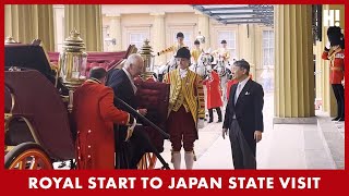 The King and Emperor of Japan enter Buckingham Palace in STYLE  HELLO [upl. by Ober464]